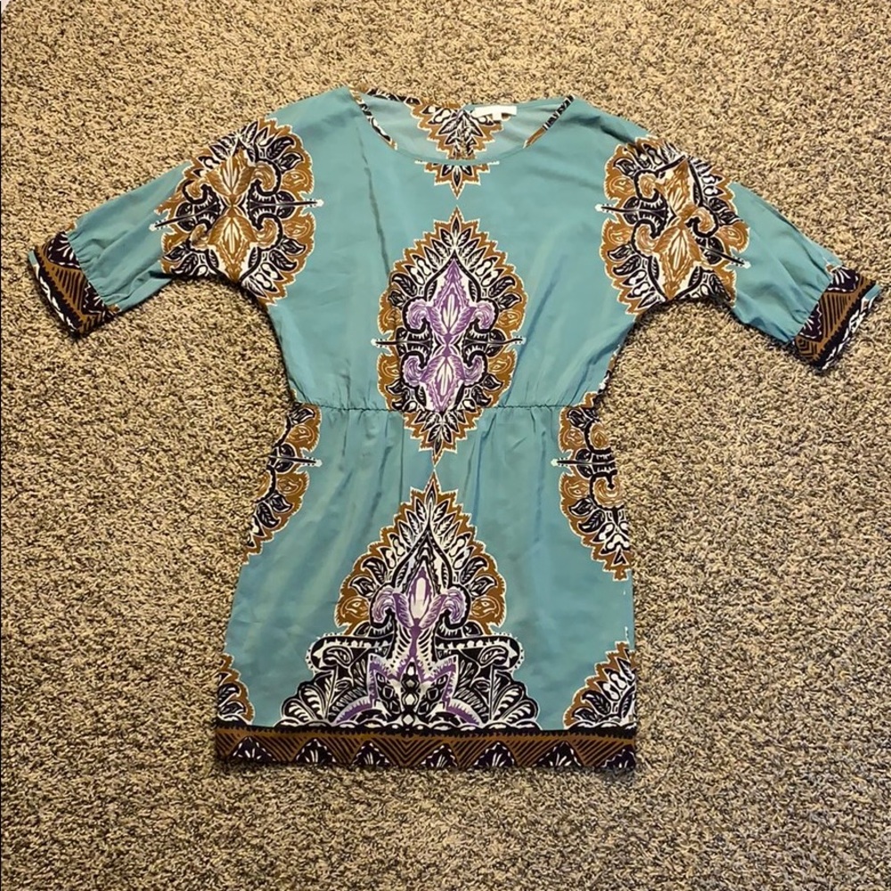 Glam Teal and Purple Mini Dress